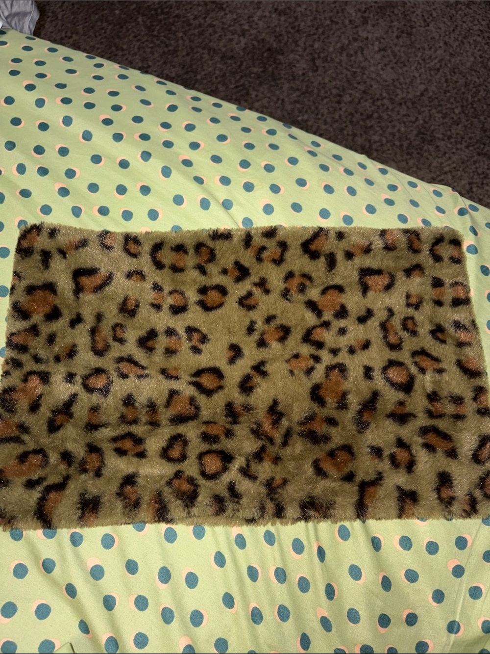 Leopard Print Faux Fur Scarf Wrap - Brown/Black